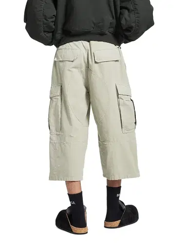 Balenciaga Men's Cropped Cargo Pants - Military Beige - Size 34 | Thumbnail 4 Balenciaga Men's Cropped Cargo Pants - Military Beige - Size 34 | Thumbnail 4