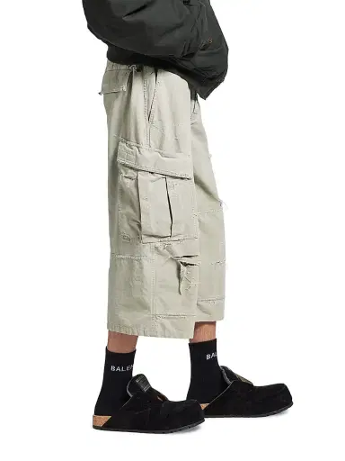 Balenciaga Men's Cropped Cargo Pants - Military Beige - Size 34 | Thumbnail 5 Balenciaga Men's Cropped Cargo Pants - Military Beige - Size 34 | Thumbnail 5