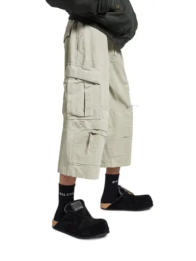 Balenciaga Men's Cropped Cargo Pants - Military Beige - Size 34 | Thumbnail 6 Balenciaga Men's Cropped Cargo Pants - Military Beige - Size 34 | Thumbnail 6
