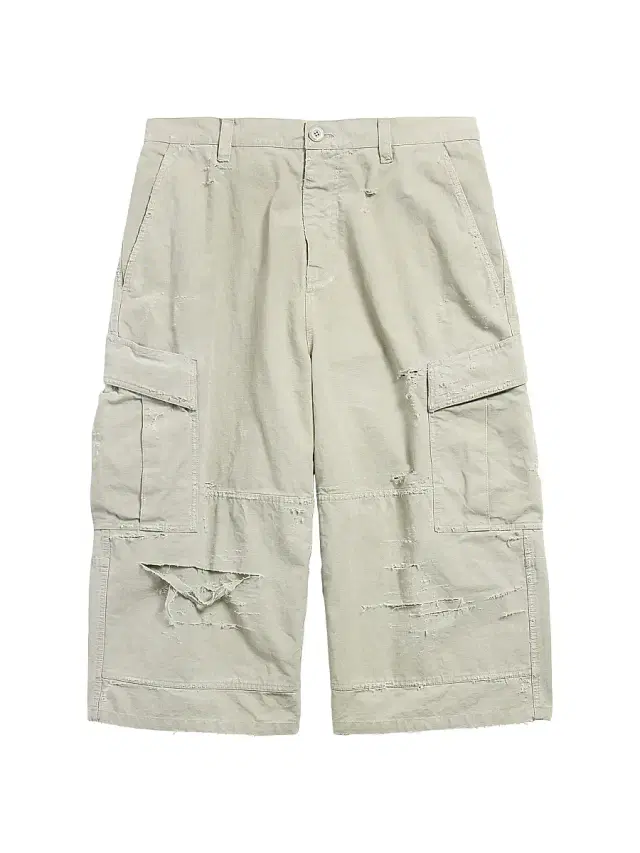 Men's Cropped Cargo Pants - Military Beige