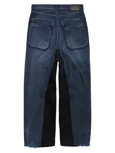 Balenciaga Men's Patched Baggy Jeans - Dirty Dark Blue - Size XL | Thumbnail 2