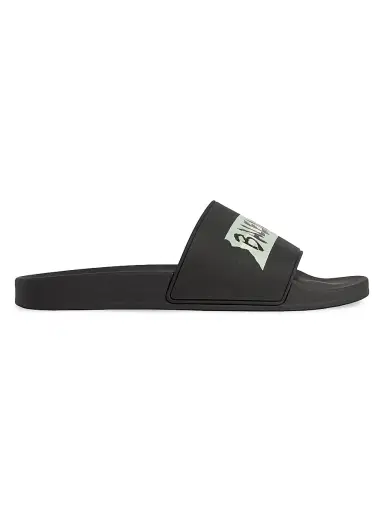 Balenciaga Men's Pool Slide Sandals - Black White - Size 8 | Thumbnail 1 Balenciaga Men's Pool Slide Sandals - Black White - Size 8 | Thumbnail 1