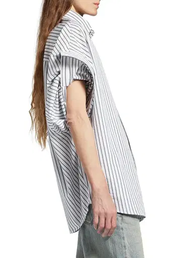 Balenciaga Women's Tucked Sleeve Shirt - White - Size 4 | Thumbnail 5