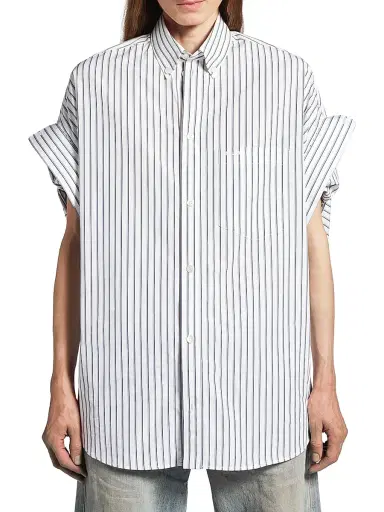 Balenciaga Women's Tucked Sleeve Shirt - White - Size 4 | Thumbnail 7