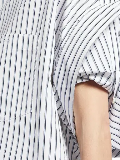 Balenciaga Women's Tucked Sleeve Shirt - White - Size 4 | Thumbnail 8