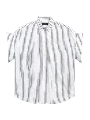 Balenciaga Women's Tucked Sleeve Shirt - White - Size 4 | Thumbnail 1