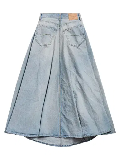 Balenciaga Women's Godet Maxi Skirt - Dirty Light Blue | Thumbnail 2