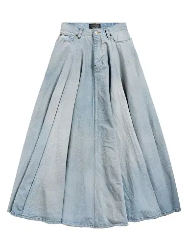 Balenciaga Women's Godet Maxi Skirt - Dirty Light Blue | Thumbnail 1