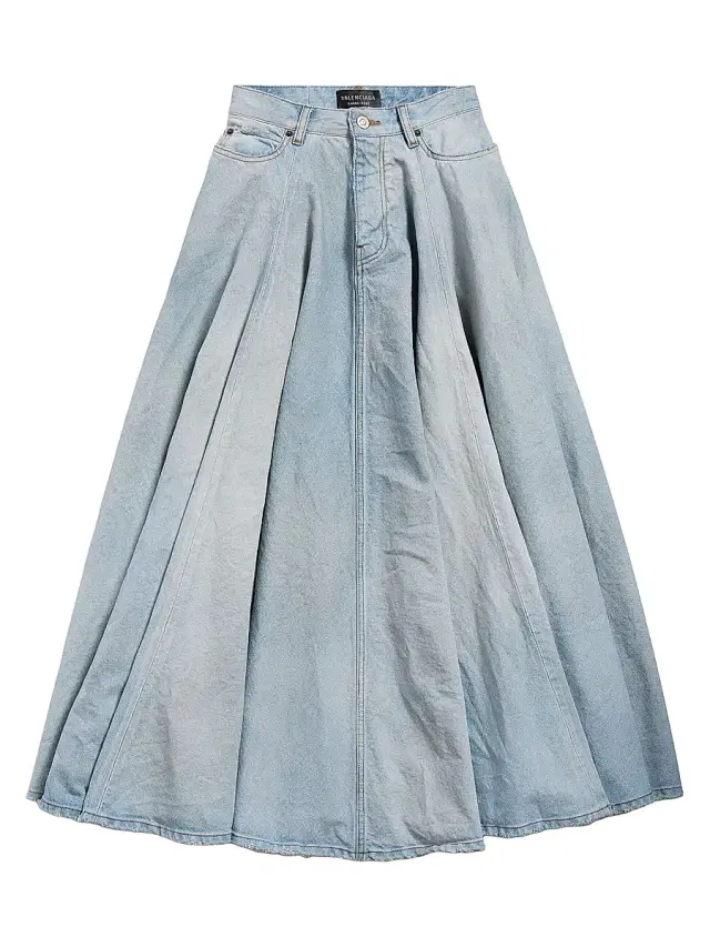 Women's Godet Maxi Skirt - Dirty Light Blue