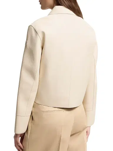Moncler Women's Haricot 3-in-1 Puffer Shacket in Leather - White Ivory - Size Medium | Thumbnail 3 Moncler Women's Haricot 3-in-1 Puffer Shacket in Leather - White Ivory - Size Medium | Thumbnail 3