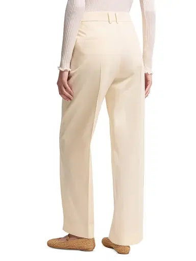 Moncler Women's Tailored Pants in Cotton Gabardine - White Ivory - Size 10 | Thumbnail 3 Moncler Women's Tailored Pants in Cotton Gabardine - White Ivory - Size 10 | Thumbnail 3