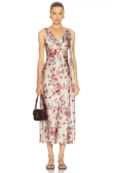 Acne Studios Cracked Rose Satin Dress | Thumbnail 2 Acne Studios Cracked Rose Satin Dress | Thumbnail 2