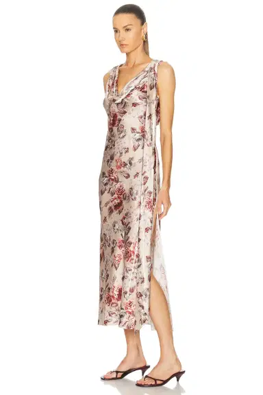 Acne Studios Cracked Rose Satin Dress | Thumbnail 3 Acne Studios Cracked Rose Satin Dress | Thumbnail 3