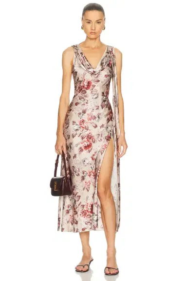 Acne Studios Cracked Rose Satin Dress | Thumbnail 1 Acne Studios Cracked Rose Satin Dress | Thumbnail 1