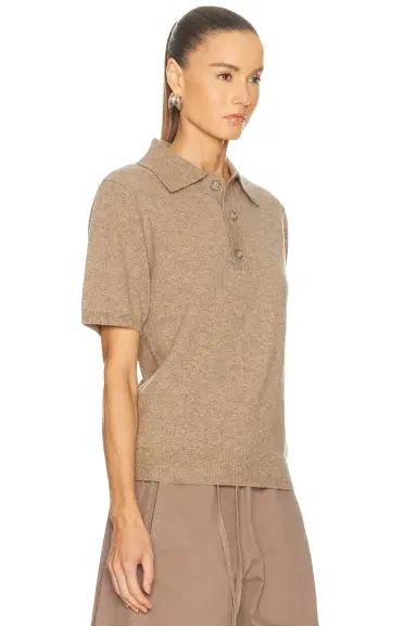 Entire Studios Short Sleeve Knit Polo Top | Thumbnail 2