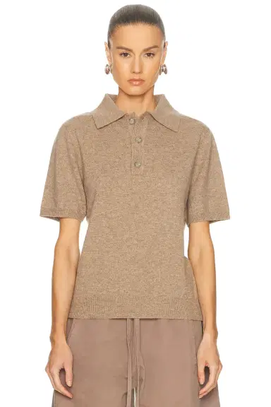 Entire Studios Short Sleeve Knit Polo Top | Thumbnail 1