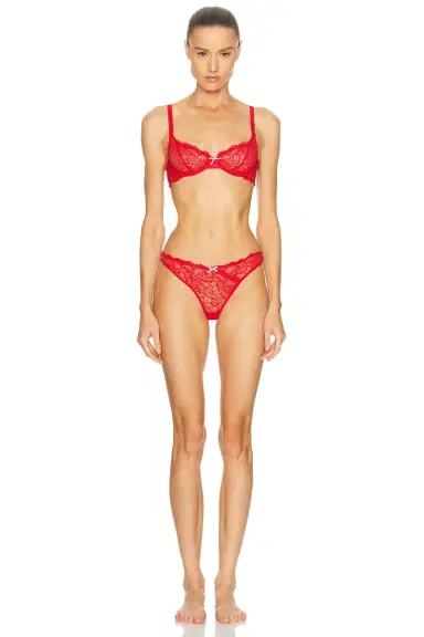 Fleur du Mal Bianca Lace Balconette Bra | Thumbnail 4