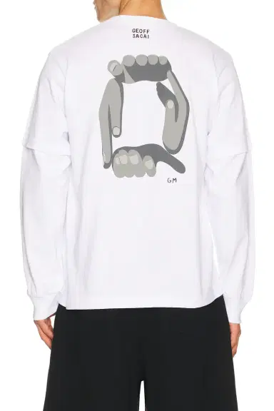 Sacai Geoff Sacai Print Longsleeve T-Shirt | Thumbnail 1 Sacai Geoff Sacai Print Longsleeve T-Shirt | Thumbnail 1