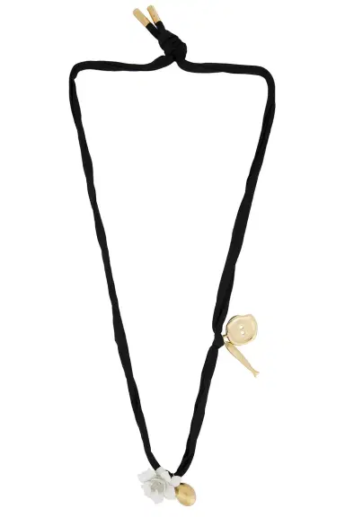 Givenchy Lucky Charms Black Flower Cord Necklace | Thumbnail 1 Givenchy Lucky Charms Black Flower Cord Necklace | Thumbnail 1