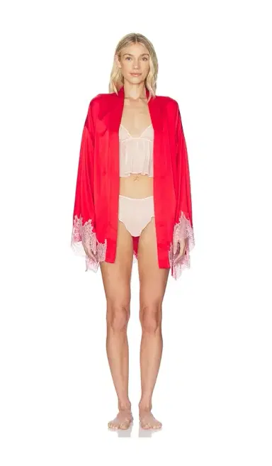 SKIMS Silk Lace Robe | Thumbnail 2