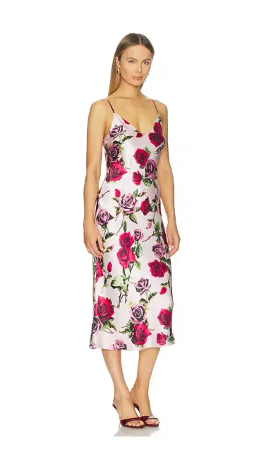L'Agence Seridie Mid Length Slip Dress | Thumbnail 2 L'Agence Seridie Mid Length Slip Dress | Thumbnail 2