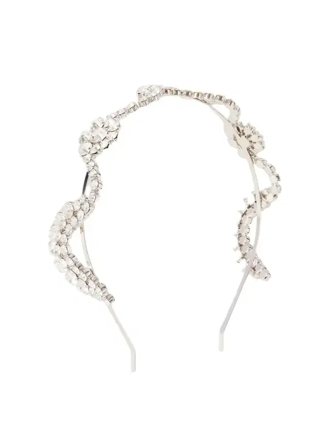 Crystal-embellished Silver-tone Headband