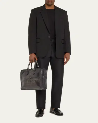 Berluti Men's Un Jour Venezia Scritto Leather Briefcase | Thumbnail 2
