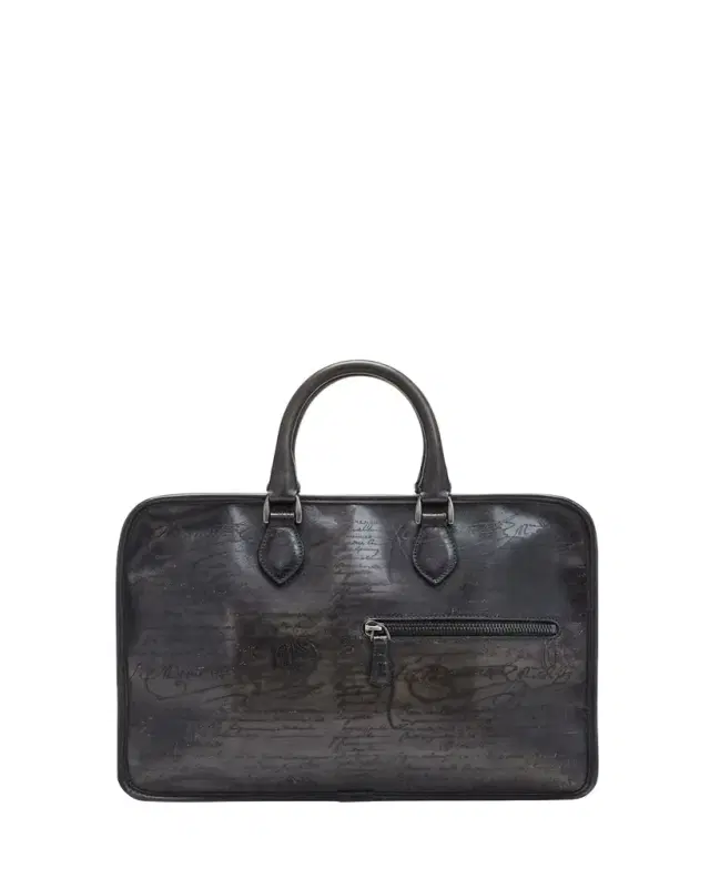Men's Un Jour Venezia Scritto Leather Briefcase