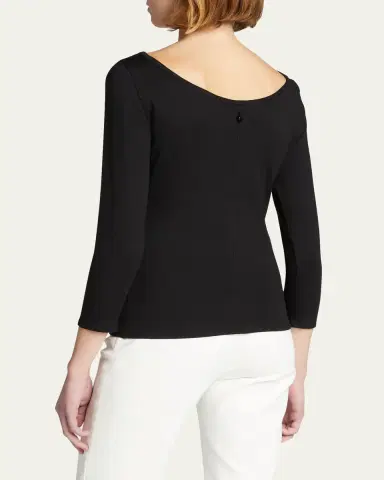 Akris punto Three-Quarter-Sleeve Jersey Top | Thumbnail 4 Akris punto Three-Quarter-Sleeve Jersey Top | Thumbnail 4