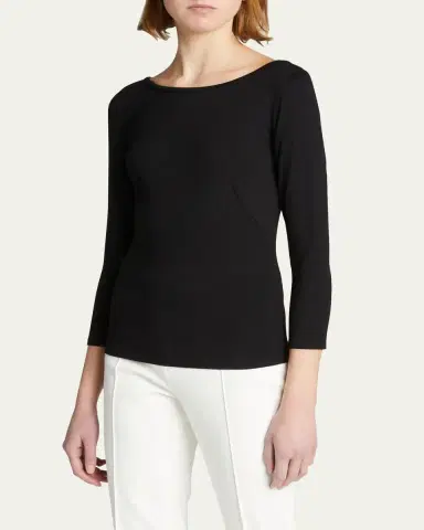 Akris punto Three-Quarter-Sleeve Jersey Top | Thumbnail 5 Akris punto Three-Quarter-Sleeve Jersey Top | Thumbnail 5