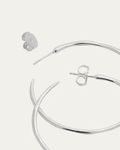 Ippolita Large Squiggle Hoop Earrings in Sterling Silver | Thumbnail 2