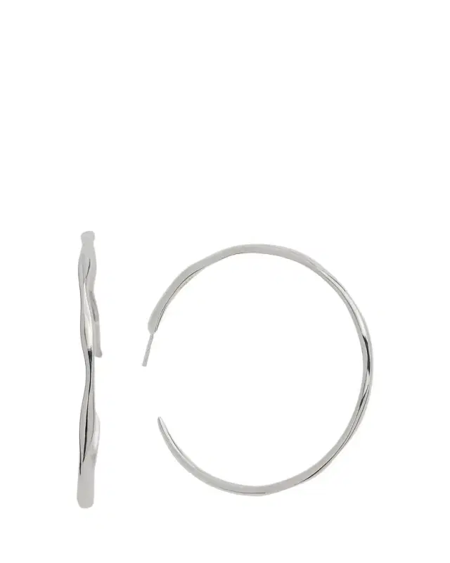 Ippolita Large Squiggle Hoop Earrings in Sterling Silver
