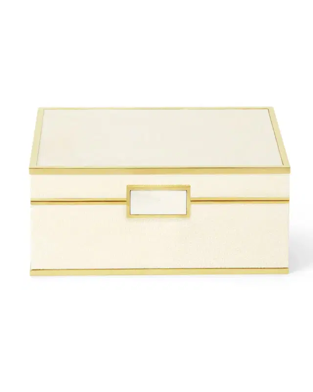 AERIN Embossed Faux Shagreen Jewelry Box