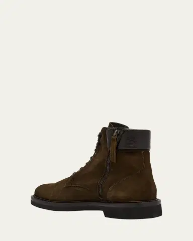 Bergdorf Goodman Men's Waterproof Suede Side Zip Lace-Up Boots | Thumbnail 8 Bergdorf Goodman Men's Waterproof Suede Side Zip Lace-Up Boots | Thumbnail 8