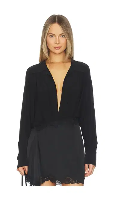 Norma Kamali Super Oversized Boyfriend Nk Shirt Bodysuit | Thumbnail 1 Norma Kamali Super Oversized Boyfriend Nk Shirt Bodysuit | Thumbnail 1