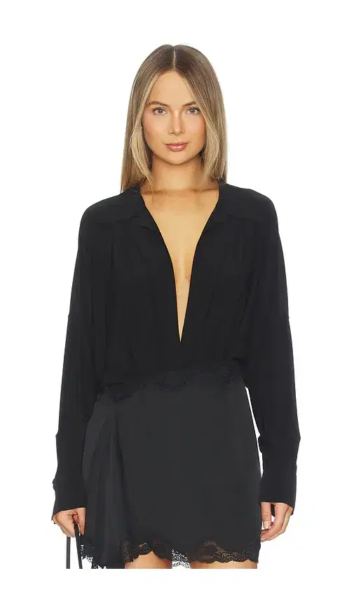 Super Oversized Boyfriend Nk Shirt Bodysuit