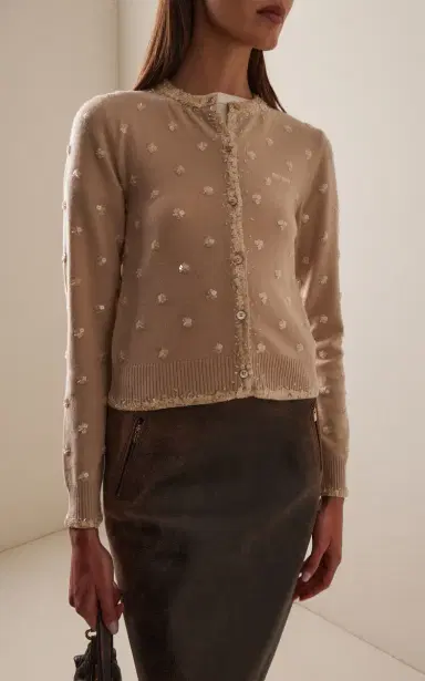Miu Miu Embellished Cashmere Cardigan | Thumbnail 3