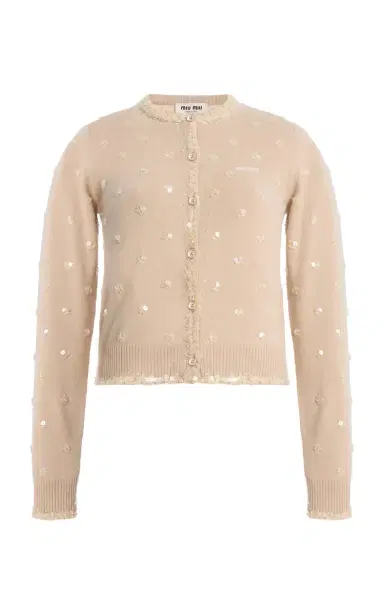 Miu Miu Embellished Cashmere Cardigan | Thumbnail 6