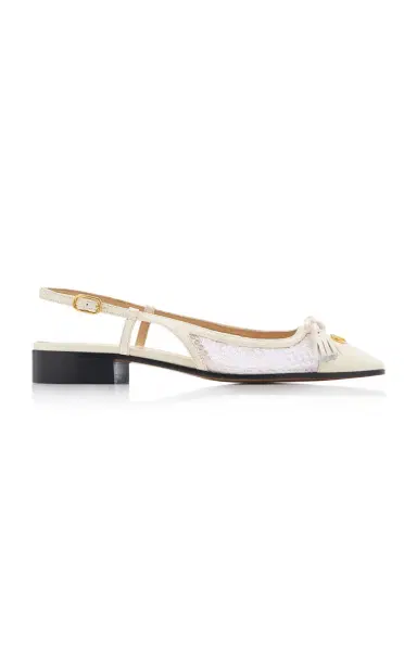 Valentino Garavani Valet Du Roi Leather Slingback Ballerinas | Thumbnail 1 Valentino Garavani Valet Du Roi Leather Slingback Ballerinas | Thumbnail 1