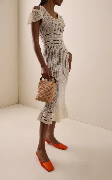 JW Anderson Ruffled Crocheted Midi Dress | Thumbnail 2 JW Anderson Ruffled Crocheted Midi Dress | Thumbnail 2