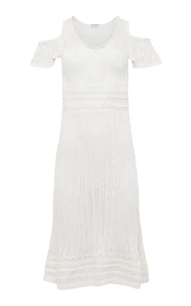 Ruffled Crocheted Midi Dress