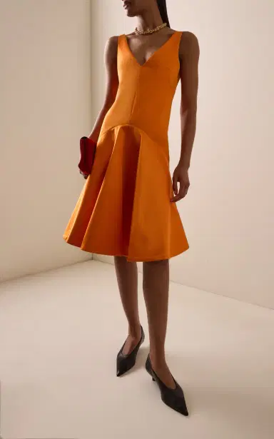 JW Anderson Draped Satin Midi Dress | Thumbnail 2 JW Anderson Draped Satin Midi Dress | Thumbnail 2