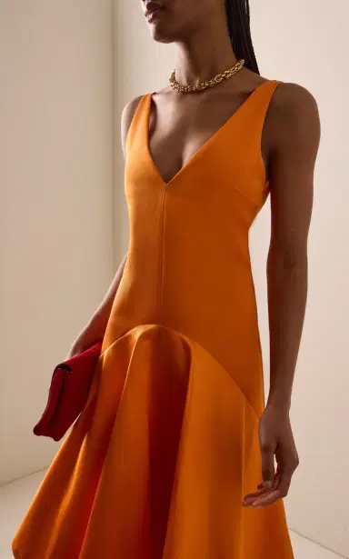 JW Anderson Draped Satin Midi Dress | Thumbnail 3 JW Anderson Draped Satin Midi Dress | Thumbnail 3