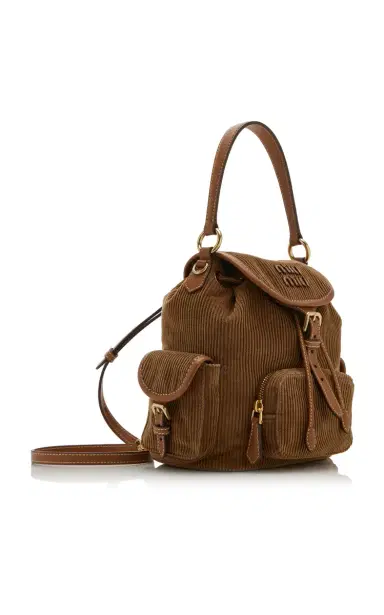 Miu Miu Small Corduroy Backpack | Thumbnail 3 Miu Miu Small Corduroy Backpack | Thumbnail 3