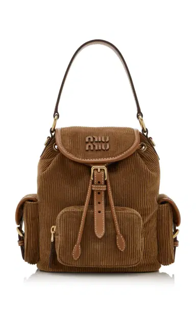 Miu Miu Small Corduroy Backpack | Thumbnail 1 Miu Miu Small Corduroy Backpack | Thumbnail 1