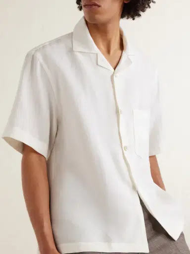 ELEVENTY Camp-Collar Linen Shirt - Men | Thumbnail 5