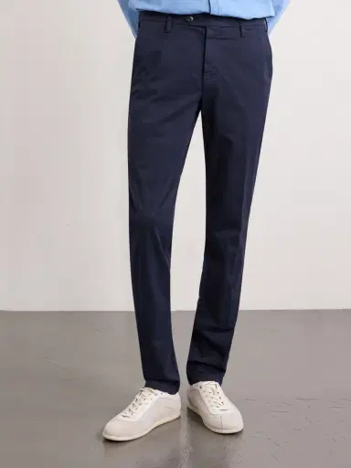 Canali Slim-Fit Tapered Cotton-Blend Twill Chinos - Men | Thumbnail 3