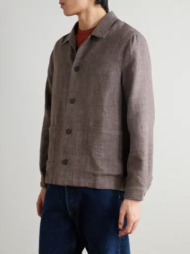 Sunspel Cotton and Linen-Blend Overshirt - Men | Thumbnail 3