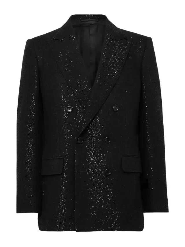 Tom Ford Double-Breasted Sequined Wool-Blend Suit Jacket - Men