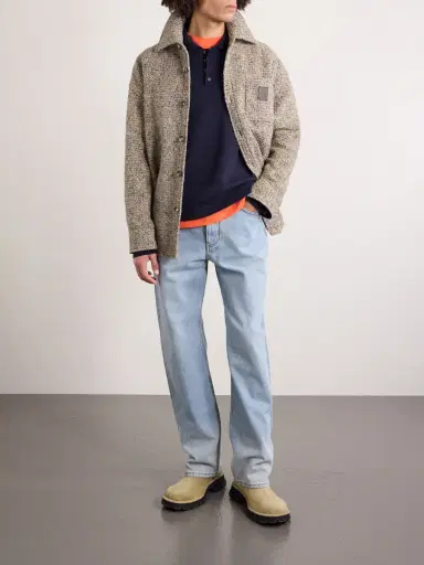 Loewe Logo-Appliquéd Brushed Knitted Overshirt - Men | Thumbnail 2 Loewe Logo-Appliquéd Brushed Knitted Overshirt - Men | Thumbnail 2